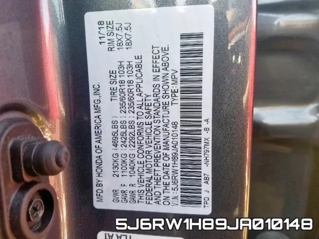 5J6RW1H89JA010148 фото 2