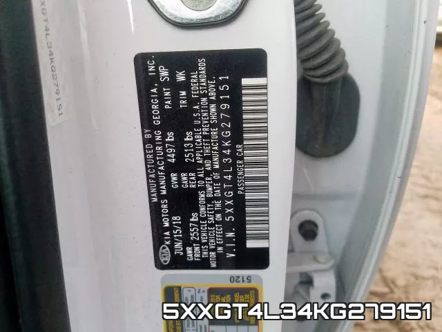 5XXGT4L34KG279151 фото 2