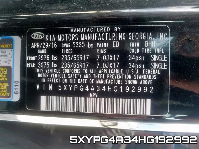 5XYPG4A34HG192992 фото 2