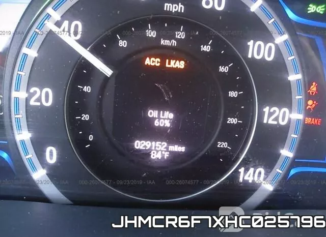 JHMCR6F7XHC025796 фото 7