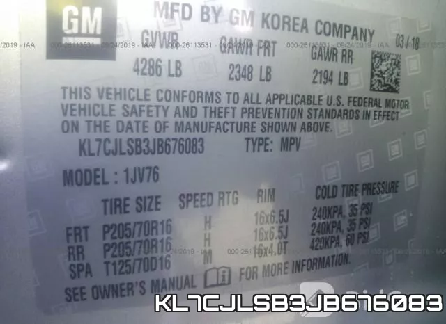 KL7CJLSB3JB676083 фото 10