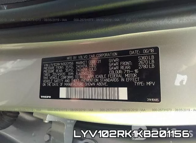 LYV102RK1KB201156 фото 10