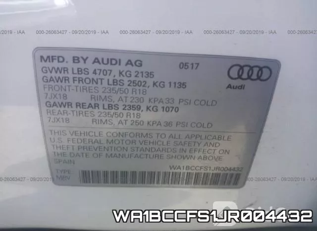 WA1BCCFS1JR004432 фото 10