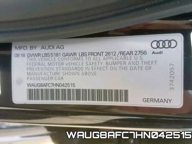 WAUG8AFC7HN042515 фото 2