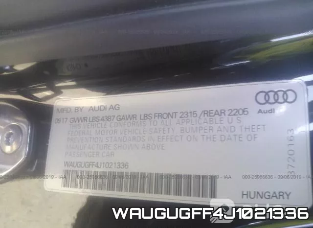 WAUGUGFF4J1021336 фото 10