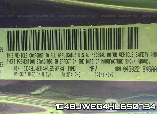 1C4BJWEG4HL650734 фото 10