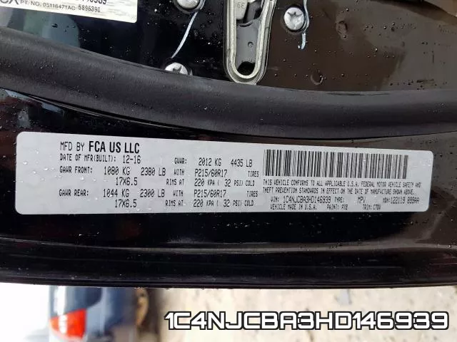 1C4NJCBA3HD146939 фото 2
