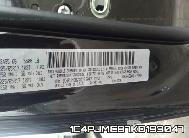 1C4PJMCB7KD193047 фото 10