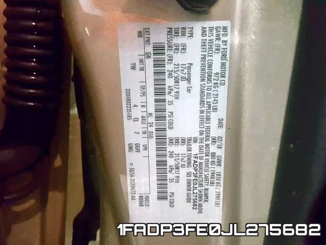 1FADP3FE0JL275682 фото 2