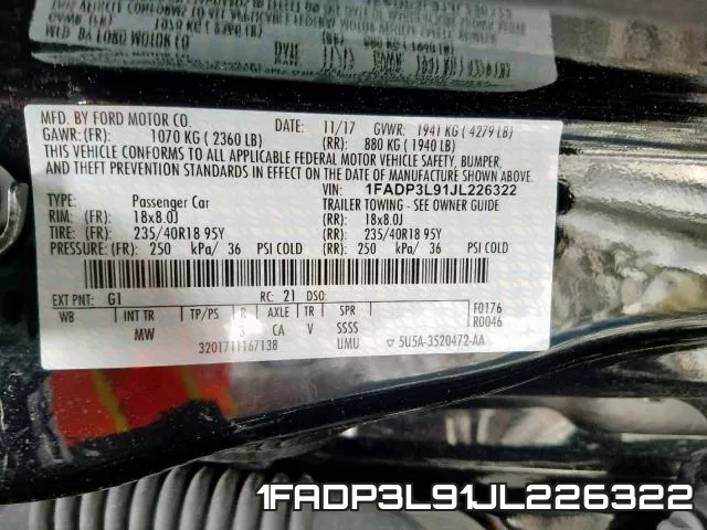 1FADP3L91JL226322 фото 2