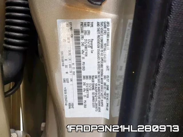 1FADP3N21HL280973 фото 2