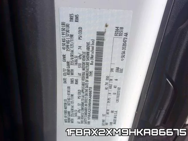 1FBAX2XM9HKA86675 фото 2