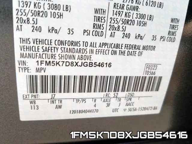 1FM5K7D8XJGB54616 фото 2