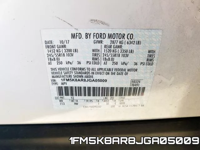 1FM5K8AR8JGA05009 фото 2