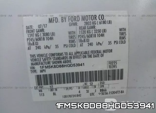 1FM5K8D88HGD53941 фото 8