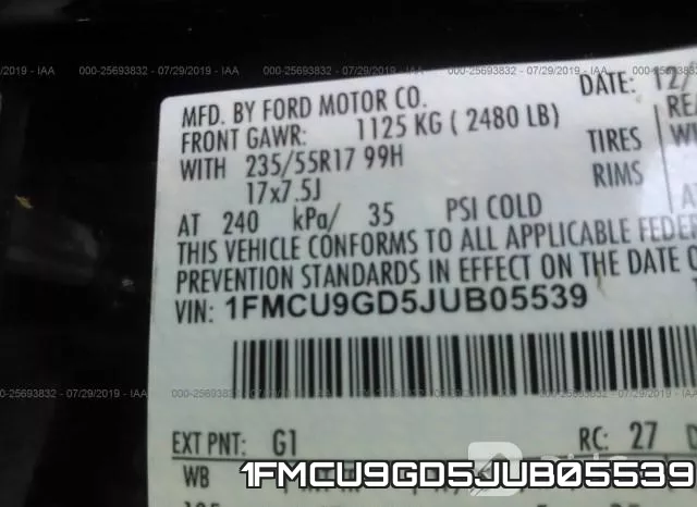 1FMCU9GD5JUB05539 фото 10