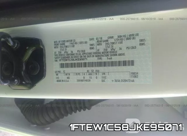1FTEW1C58JKE95071 фото 10