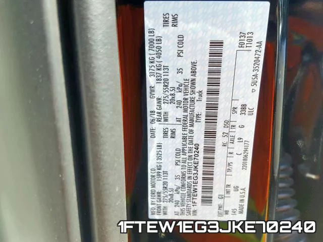 1FTEW1EG3JKE70240 фото 2