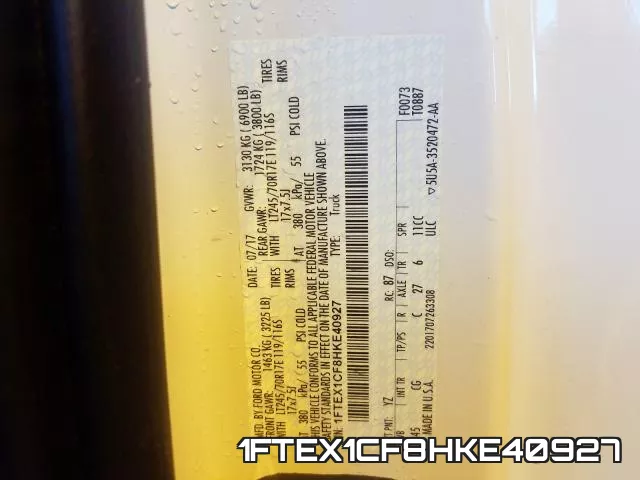 1FTEX1CF8HKE40927 фото 2