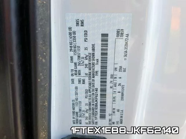 1FTEX1EB8JKF62140 фото 2
