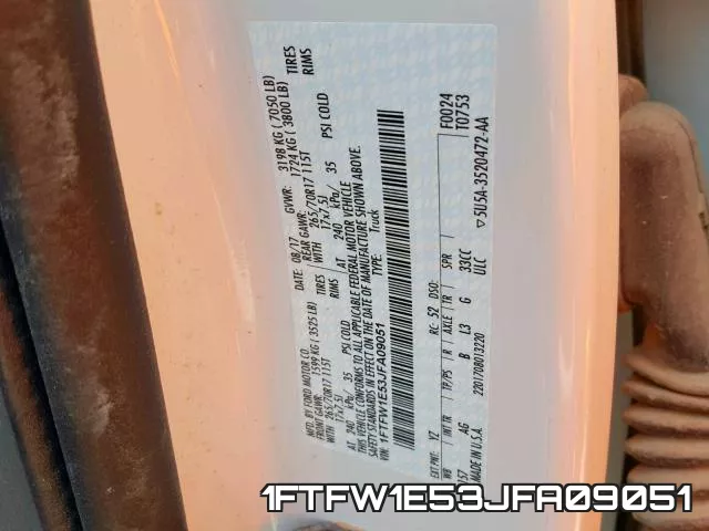 1FTFW1E53JFA09051 фото 2