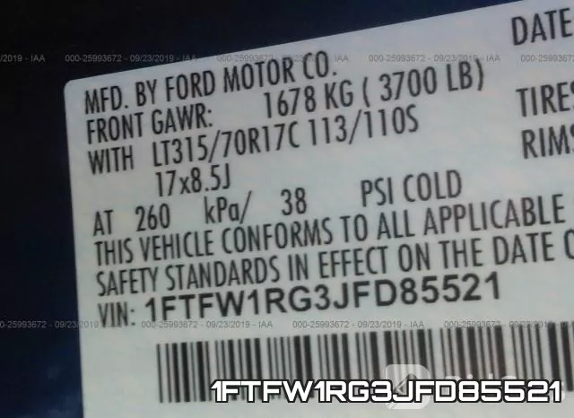 1FTFW1RG3JFD85521 фото 10
