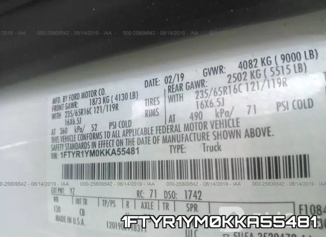 1FTYR1YM0KKA55481 фото 10