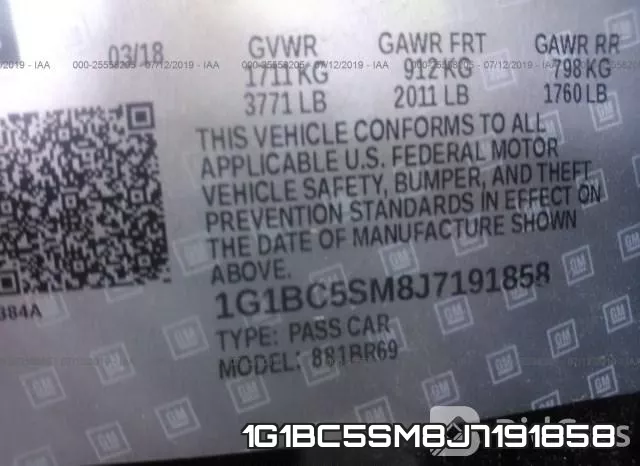 1G1BC5SM8J7191858 фото 10