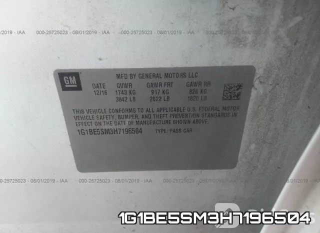 1G1BE5SM3H7196504 фото 10