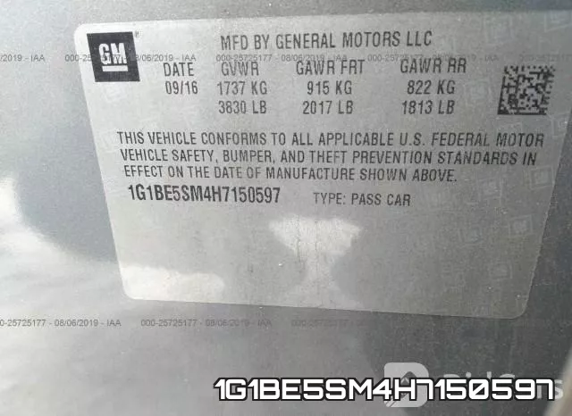 1G1BE5SM4H7150597 фото 10