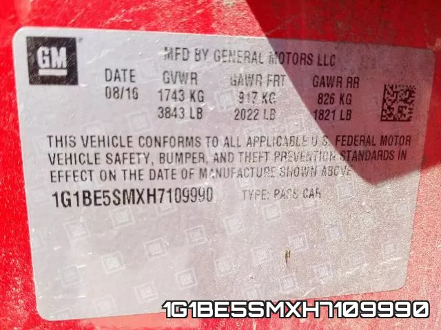 1G1BE5SMXH7109990 фото 2