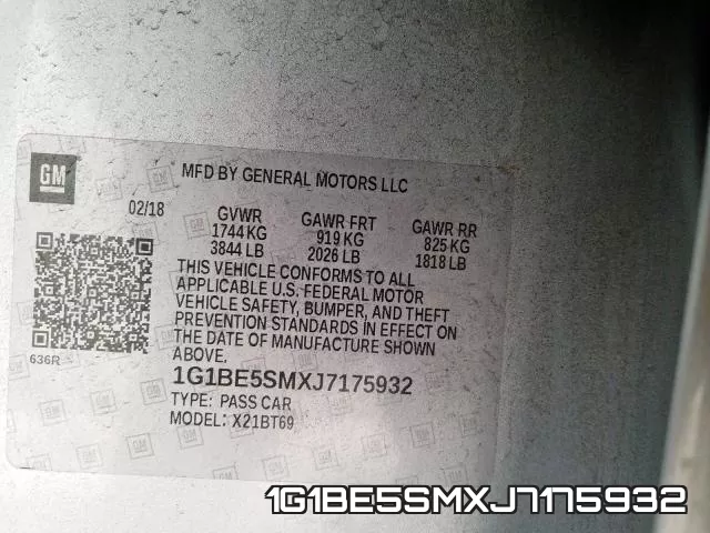 1G1BE5SMXJ7175932 фото 2