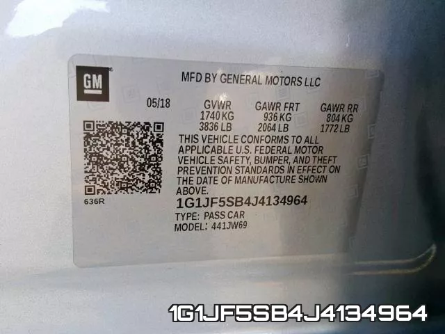 1G1JF5SB4J4134964 фото 2