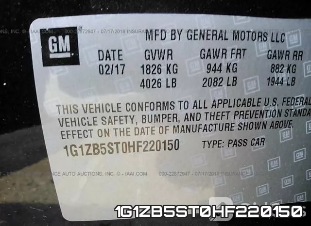 1G1ZB5ST0HF220150 фото 7