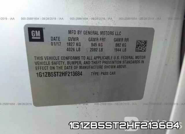 1G1ZB5ST2HF213684 фото 9