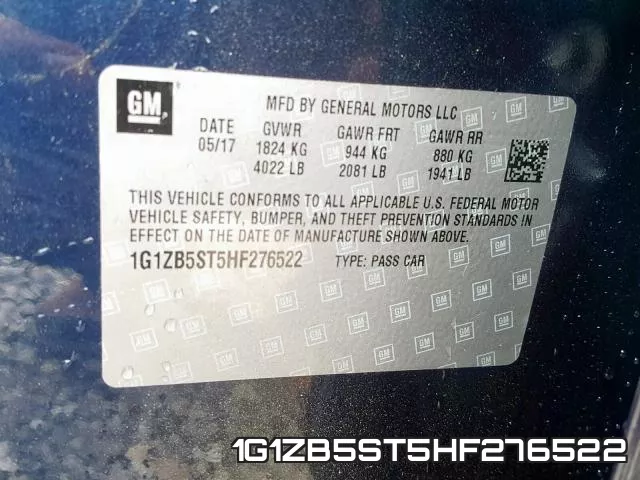 1G1ZB5ST5HF276522 фото 2