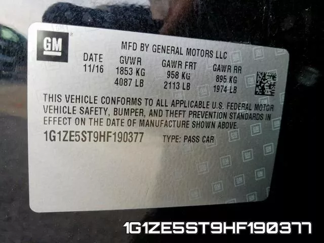 1G1ZE5ST9HF190377 фото 2
