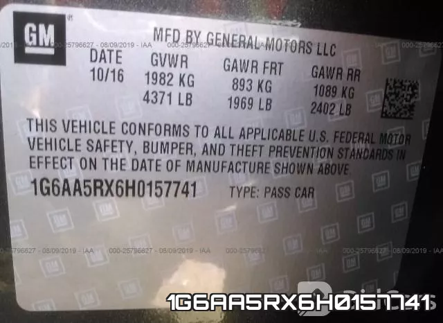 1G6AA5RX6H0157741 фото 10