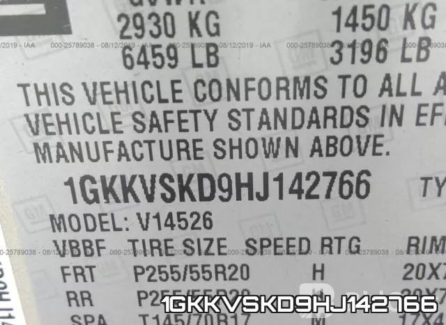 1GKKVSKD9HJ142766 фото 9