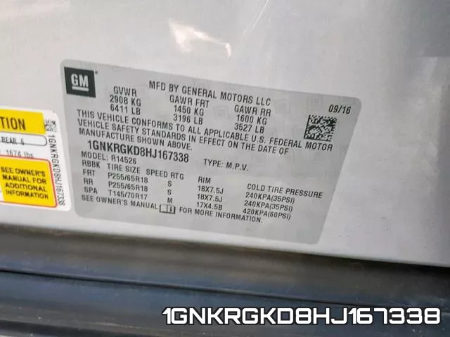 1GNKRGKD8HJ167338 фото 2