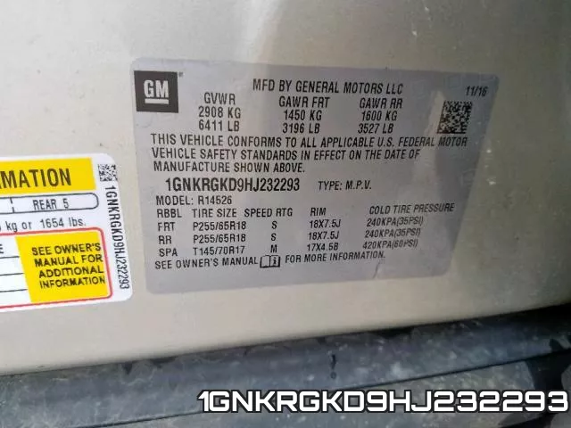 1GNKRGKD9HJ232293 фото 2