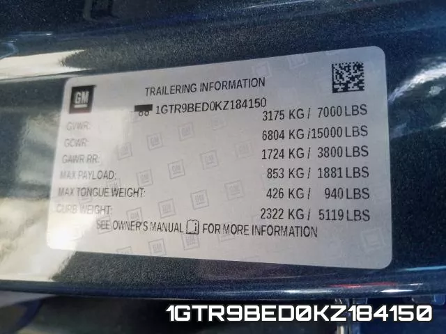 1GTR9BED0KZ184150 фото 2