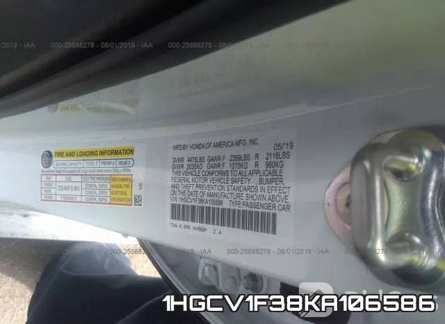 1HGCV1F38KA106586 фото 9
