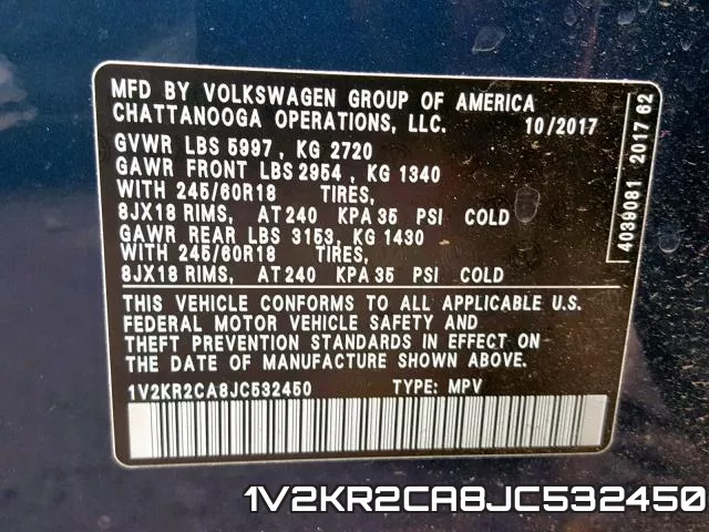1V2KR2CA8JC532450 фото 2