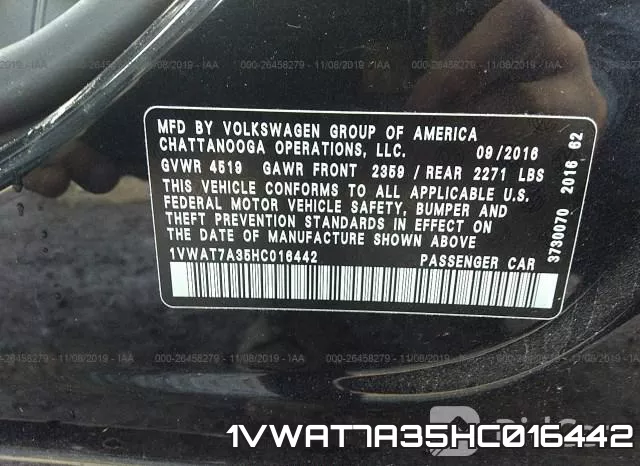 1VWAT7A35HC016442 фото 10