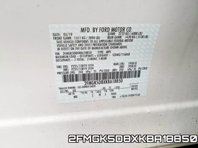 2FMGK5D8XKBA18850 фото 2