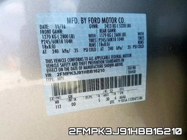 2FMPK3J91HBB16210 фото 2
