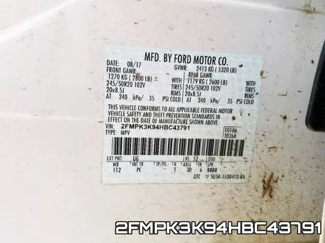 2FMPK3K94HBC43791 фото 2