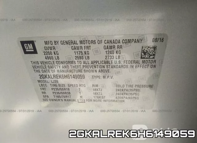 2GKALREK6H6149059 фото 10