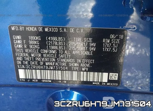 3CZRU6H79JM731504 фото 10